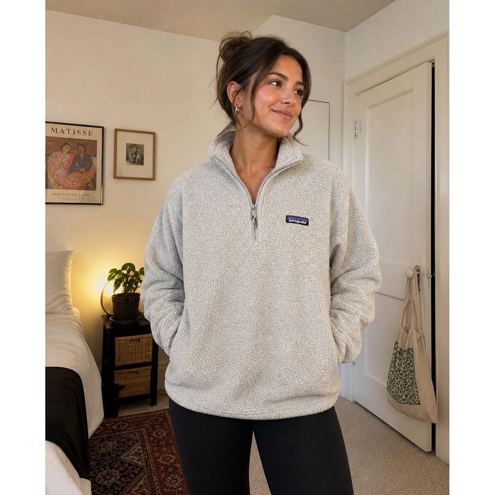 Patagonia Los Gatos 1/4‎ Zip Fleece Pullover Light Grey XS 25235